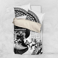 New Zealand And Fiji Tapa Rugby Bedding Set Haka Dance Mix Cibi Dance Together