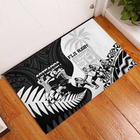 New Zealand And Fiji Tapa Rugby Rubber Doormat Haka Dance Mix Cibi Dance Together