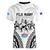 New Zealand And Fiji Tapa Rugby Women V-Neck T-Shirt Haka Dance Mix Cibi Dance Together