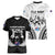 New Zealand And Fiji Tapa Rugby Women V-Neck T-Shirt Haka Dance Mix Cibi Dance Together