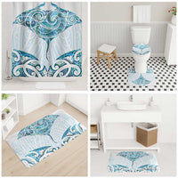 New Zealand Manta Ray Tattoo Bathroom Set Aotearoa Maori Haehae Paua Shell - Polynesian Pride