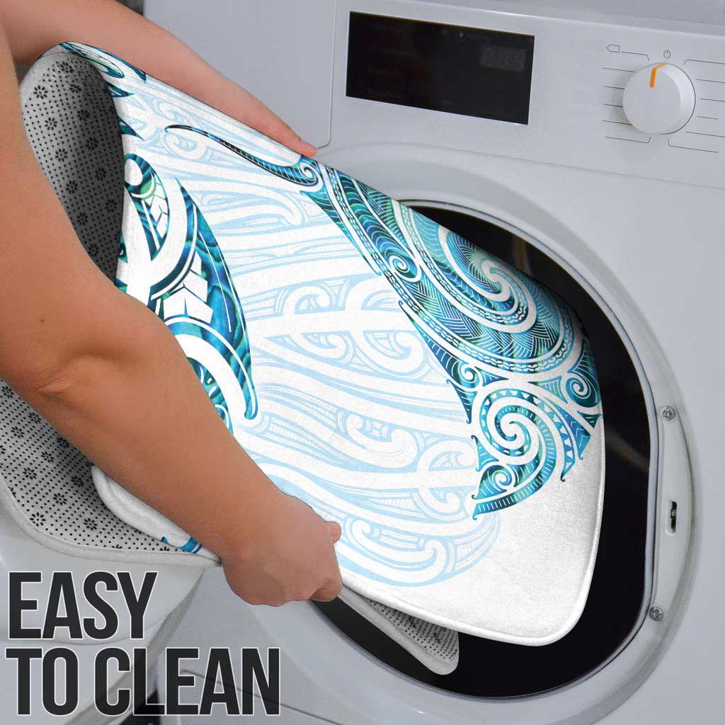 New Zealand Manta Ray Tattoo Bathroom Set Aotearoa Maori Haehae Paua Shell - Polynesian Pride