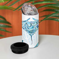 New Zealand Manta Ray Tattoo 4 in 1 Can Cooler Tumbler Aotearoa Maori Haehae Paua Shell LT14 - Polynesian Pride
