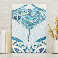 New Zealand Manta Ray Tattoo Canvas Wall Art Aotearoa Maori Haehae Paua Shell - Polynesian Pride