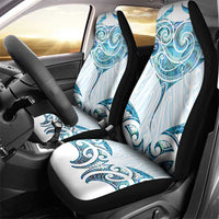 New Zealand Manta Ray Tattoo Car Seat Cover Aotearoa Maori Haehae Paua Shell - Polynesian Pride