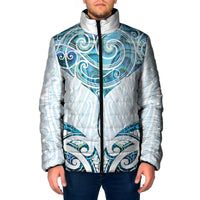 New Zealand Manta Ray Tattoo Padded Jacket Aotearoa Maori Haehae Paua Shell - Polynesian Pride