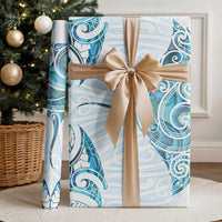 New Zealand Manta Ray Tattoo Wrapping Paper Aotearoa Maori Haehae Paua Shell - Polynesian Pride