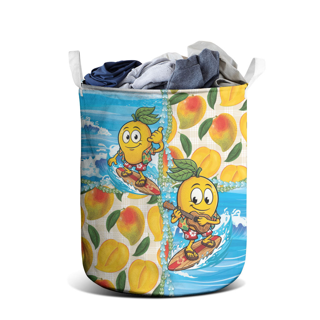 Aloha Hawaii Summer Laundry Basket Hawaiian Lei Surfing Mango Palaka Motifs