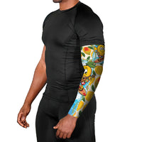 Aloha Hawaii Summer Arm Sleeves Hawaiian Lei Surfing Mango Palaka Motifs
