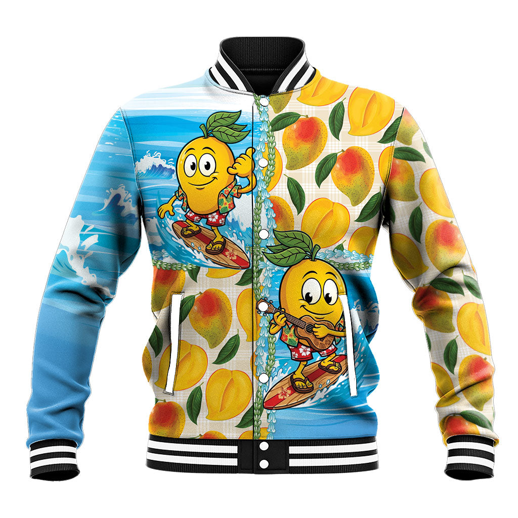 Aloha Hawaii Summer Baseball Jacket Hawaiian Lei Surfing Mango Palaka Motifs