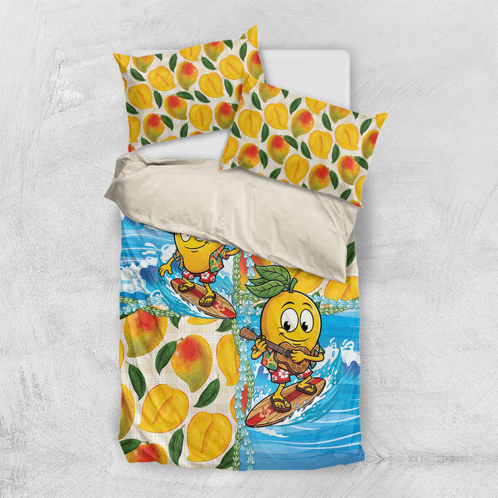 Aloha Hawaii Summer Bedding Set Hawaiian Lei Surfing Mango Palaka Motifs