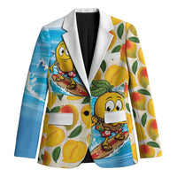 Aloha Hawaii Summer Blazer Hawaiian Lei Surfing Mango Palaka Motifs