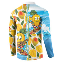 Aloha Hawaii Summer Button Sweatshirt Hawaiian Lei Surfing Mango Palaka Motifs