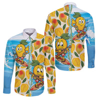 Aloha Hawaii Summer Family Matching Off The Shoulder Long Sleeve Dress and Hawaiian Shirt Hawaiian Lei Surfing Mango Palaka Motifs