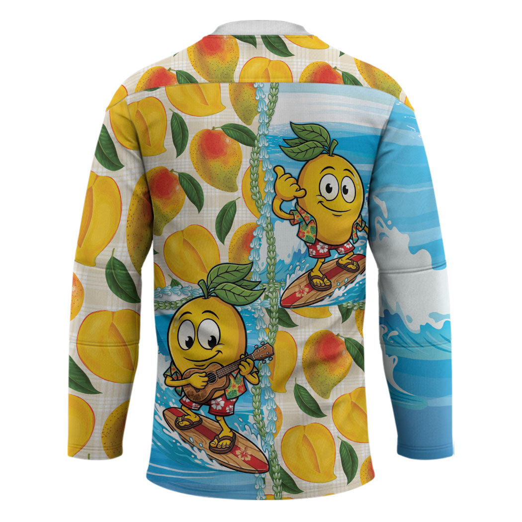 Aloha Hawaii Summer Hockey Jersey Hawaiian Lei Surfing Mango Palaka Motifs