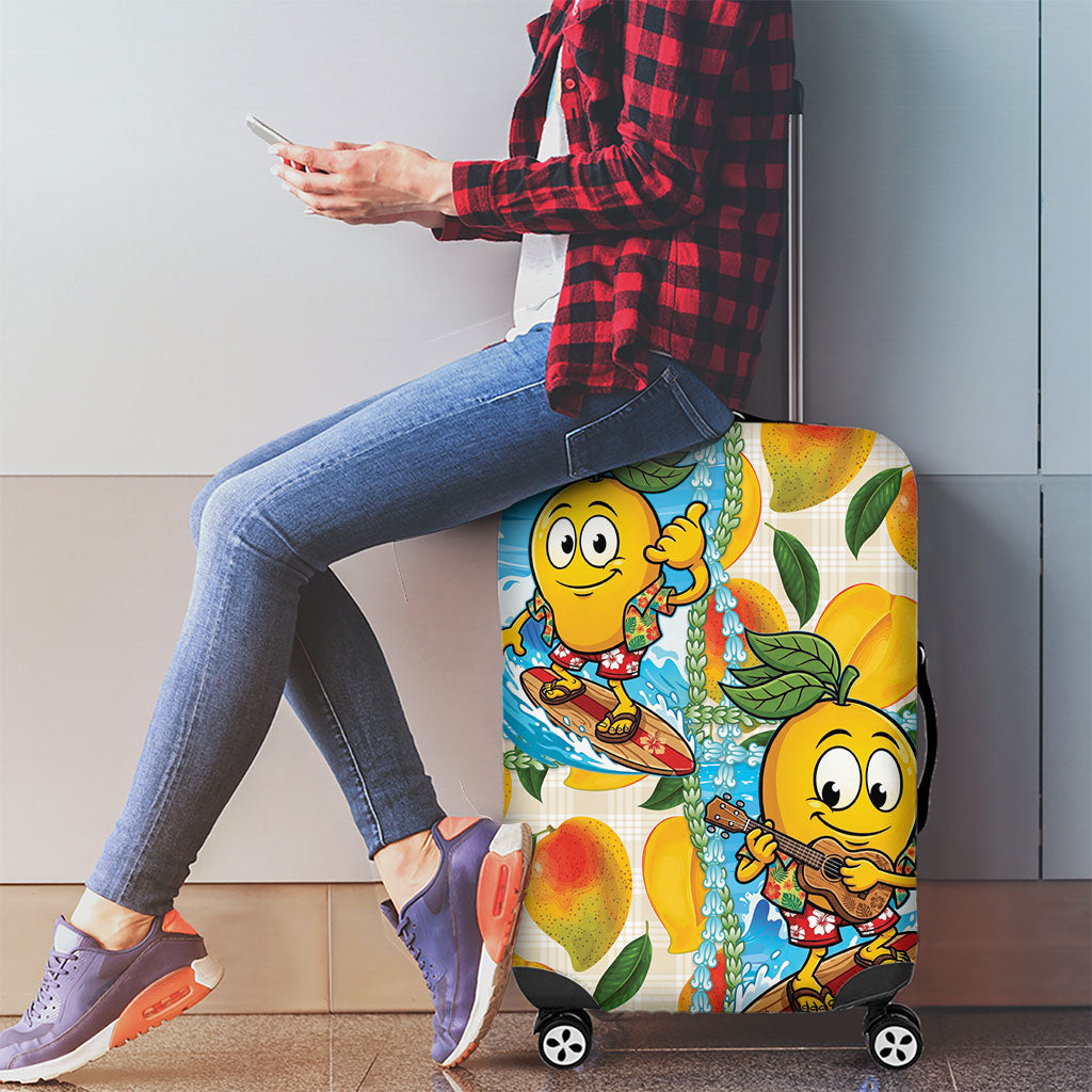Aloha Hawaii Summer Luggage Cover Hawaiian Lei Surfing Mango Palaka Motifs