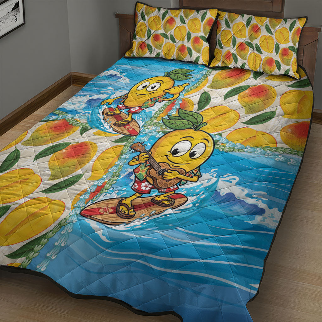 Aloha Hawaii Summer Quilt Bed Set Hawaiian Lei Surfing Mango Palaka Motifs