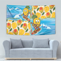 Aloha Hawaii Summer Tapestry Hawaiian Lei Surfing Mango Palaka Motifs