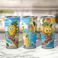 Aloha Hawaii Summer Tumbler Cup Hawaiian Lei Surfing Mango Palaka Motifs