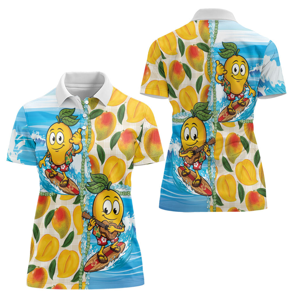 Aloha Hawaii Summer Women Polo Shirt Hawaiian Lei Surfing Mango Palaka Motifs