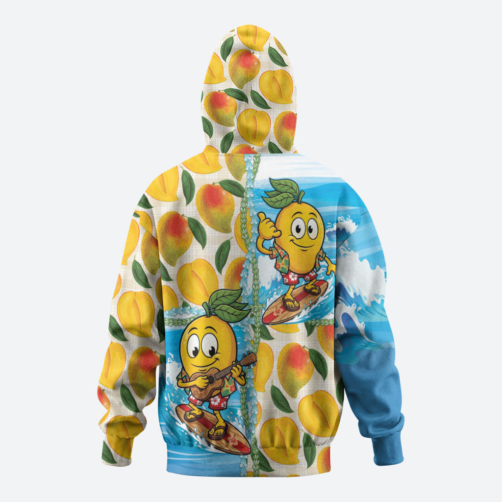 Aloha Hawaii Summer Zip Hoodie Hawaiian Lei Surfing Mango Palaka Motifs