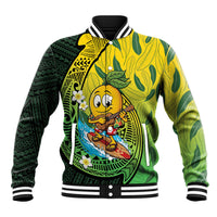 Hawaii Surfing Mango Baseball Jacket Manako Polynesian Fish Hook