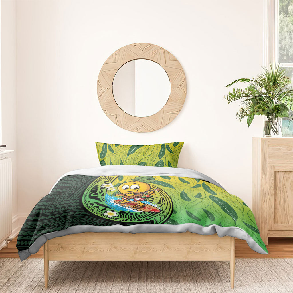 Hawaii Surfing Mango Bedding Set Manako Polynesian Fish Hook