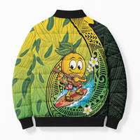Hawaii Surfing Mango Bomber Puffer Jacket Manako Polynesian Fish Hook