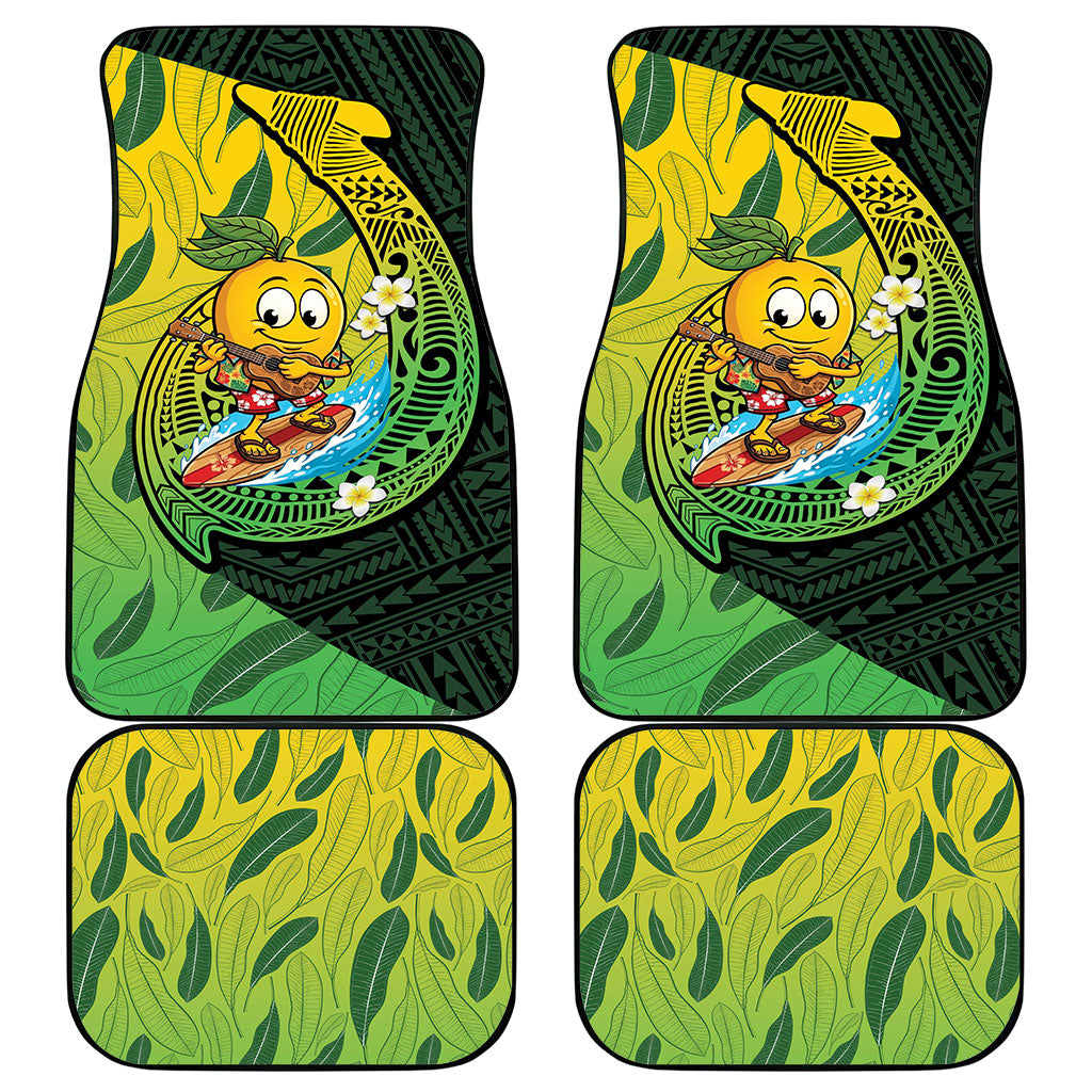 Hawaii Surfing Mango Car Mats Manako Polynesian Fish Hook