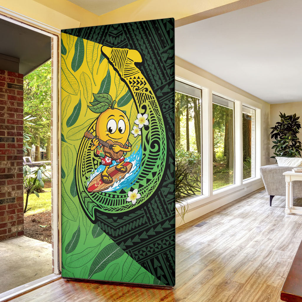 Hawaii Surfing Mango Door Cover Manako Polynesian Fish Hook