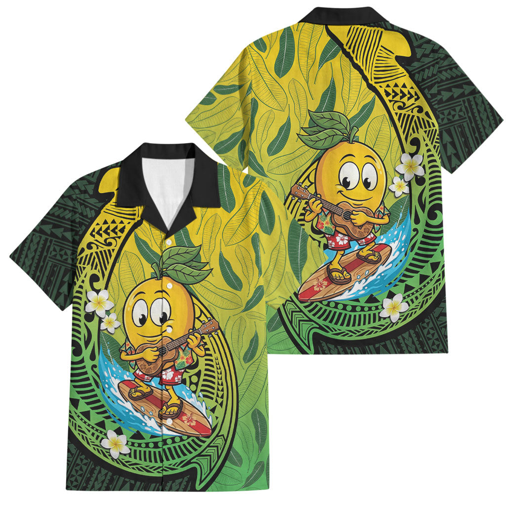 Hawaii Surfing Mango Family Matching Summer Maxi Dress and Hawaiian Shirt Manako Polynesian Fish Hook
