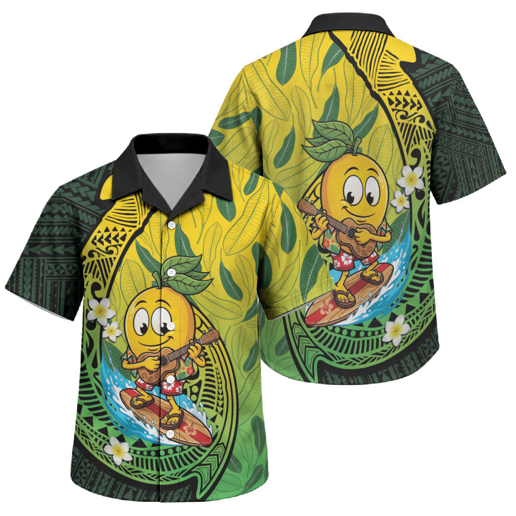 Hawaii Surfing Mango Family Matching Summer Maxi Dress and Hawaiian Shirt Manako Polynesian Fish Hook