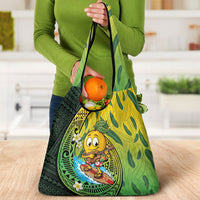 Hawaii Surfing Mango Grocery Bag Manako Polynesian Fish Hook