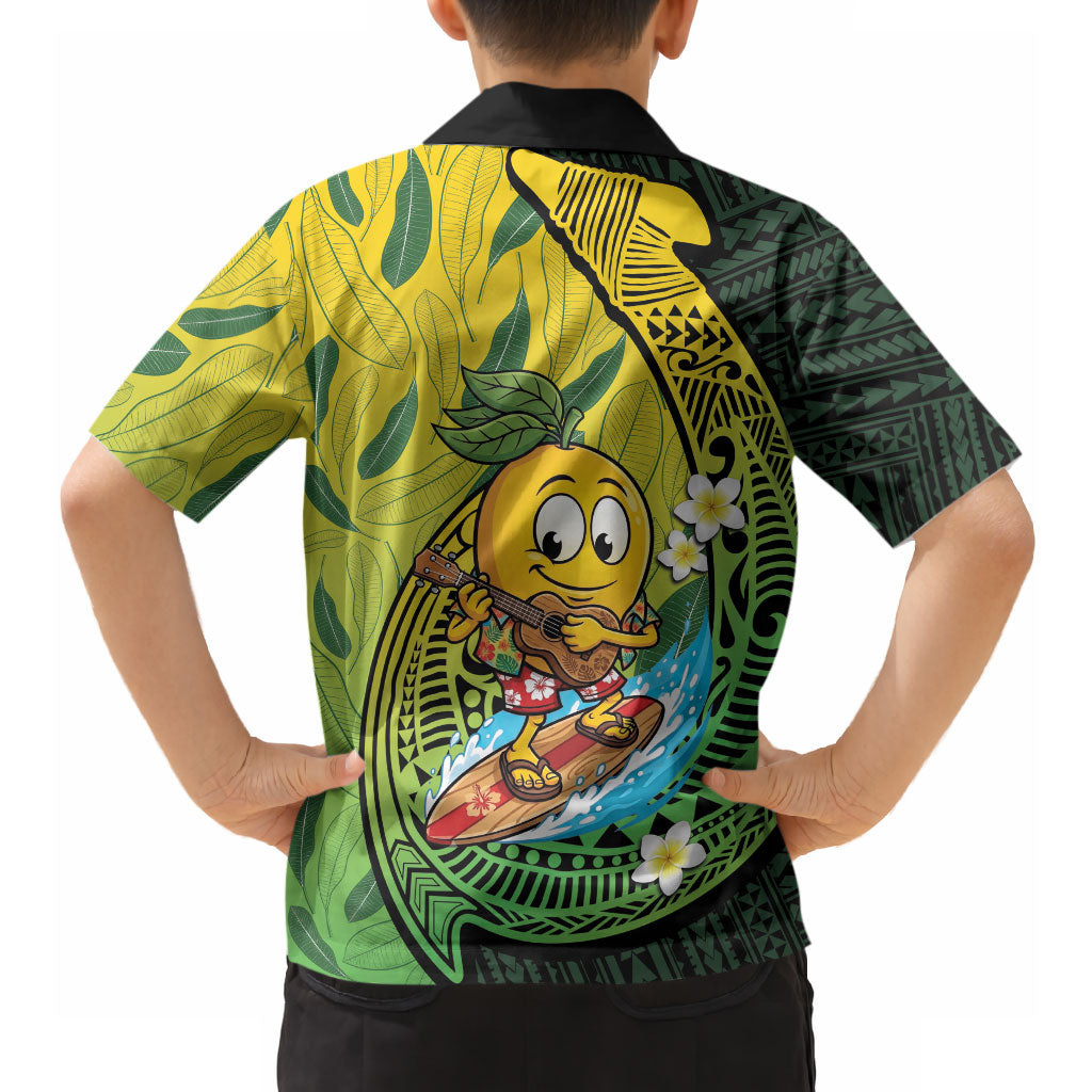 Hawaii Surfing Mango Hawaiian Shirt Manako Polynesian Fish Hook