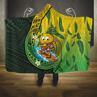 Hawaii Surfing Mango Hooded Blanket Manako Polynesian Fish Hook