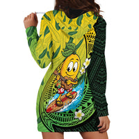 Hawaii Surfing Mango Hoodie Dress Manako Polynesian Fish Hook