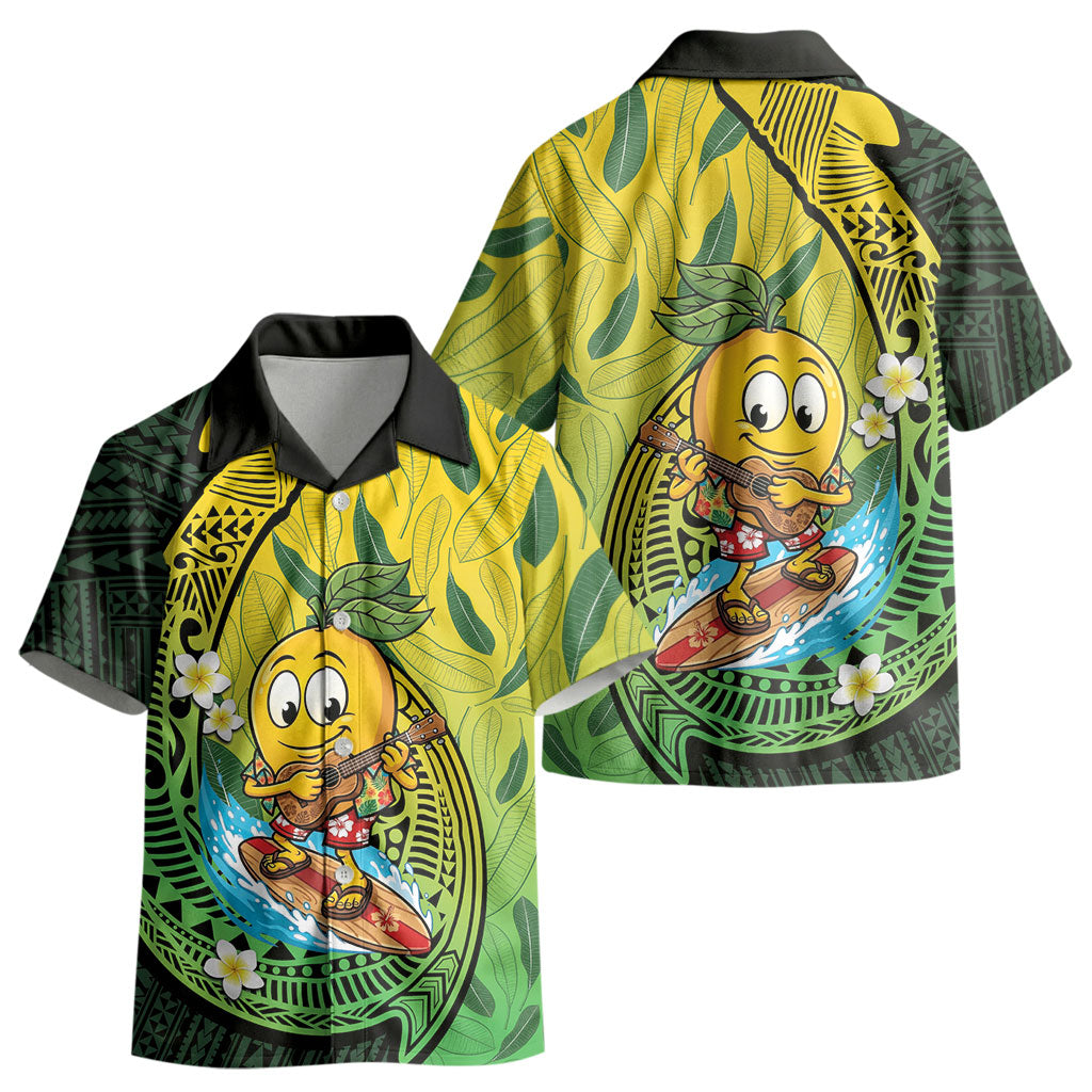 Hawaii Surfing Mango Kid Hawaiian Shirt Manako Polynesian Fish Hook
