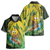 Hawaii Surfing Mango Kid Hawaiian Shirt Manako Polynesian Fish Hook