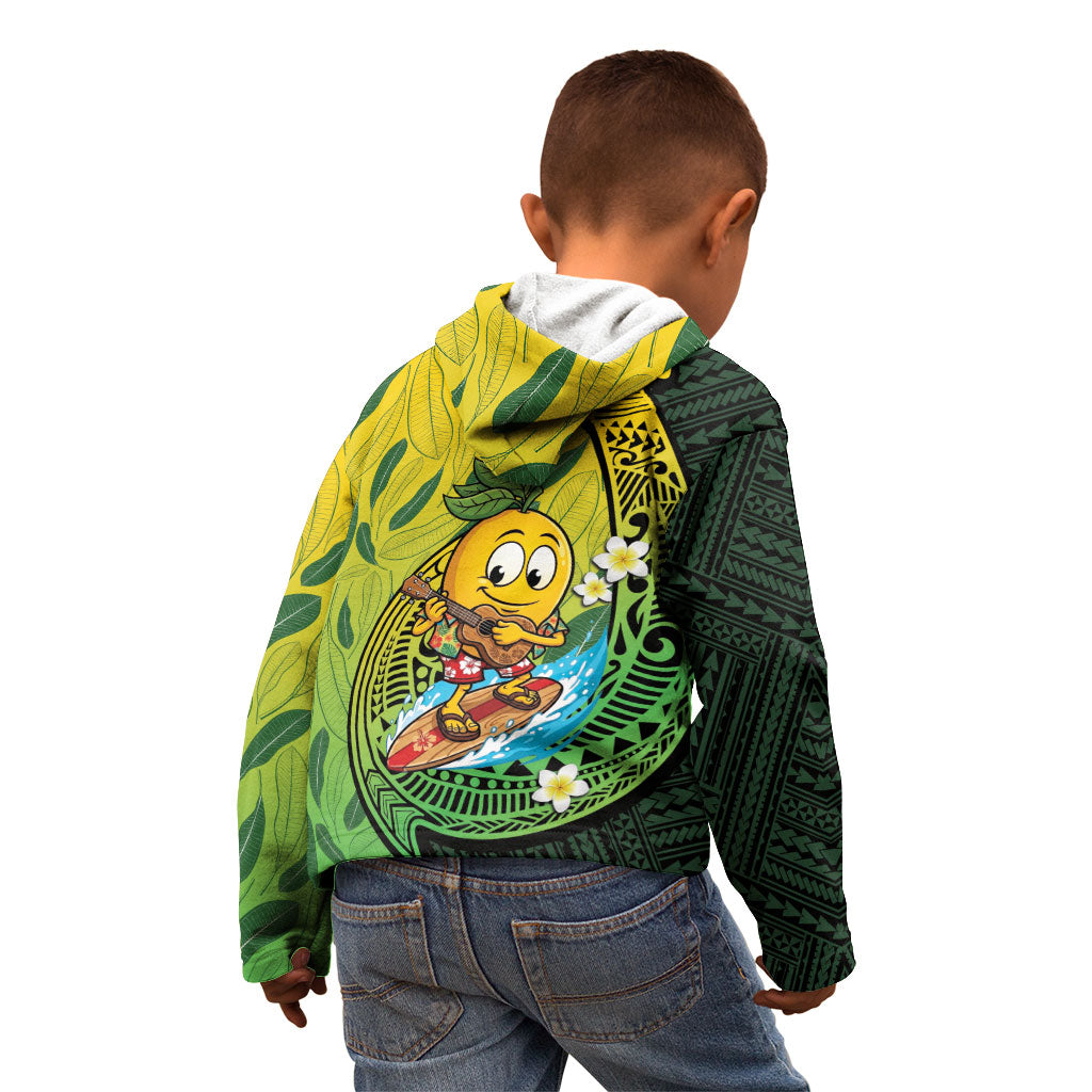 Hawaii Surfing Mango Kid Hoodie Manako Polynesian Fish Hook