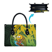 Hawaii Surfing Mango Leather Bag Manako Polynesian Fish Hook