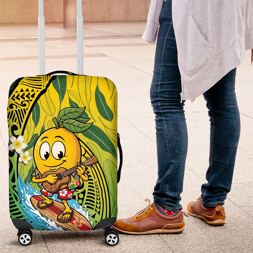 Hawaii Surfing Mango Luggage Cover Manako Polynesian Fish Hook