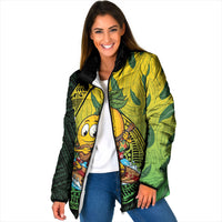 Hawaii Surfing Mango Padded Jacket Manako Polynesian Fish Hook