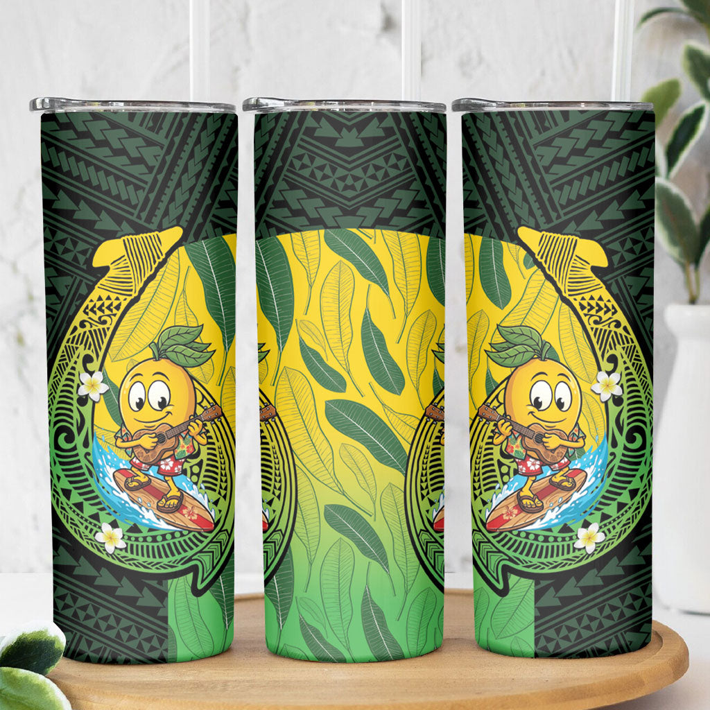 Hawaii Surfing Mango Skinny Tumbler Manako Polynesian Fish Hook