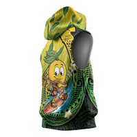 Hawaii Surfing Mango Sleeveless Hoodie Manako Polynesian Fish Hook