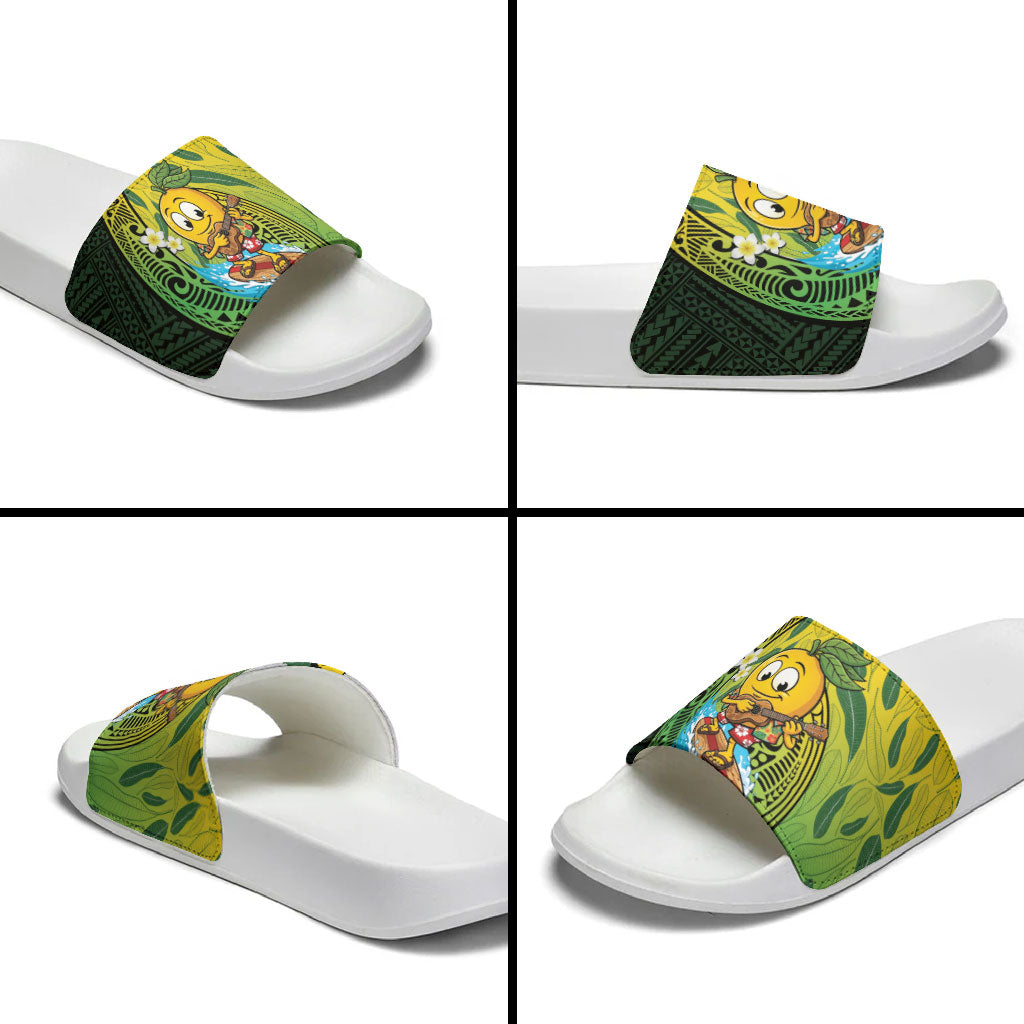 Hawaii Surfing Mango Slide Sandals Manako Polynesian Fish Hook