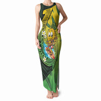 Hawaii Surfing Mango Tank Maxi Dress Manako Polynesian Fish Hook