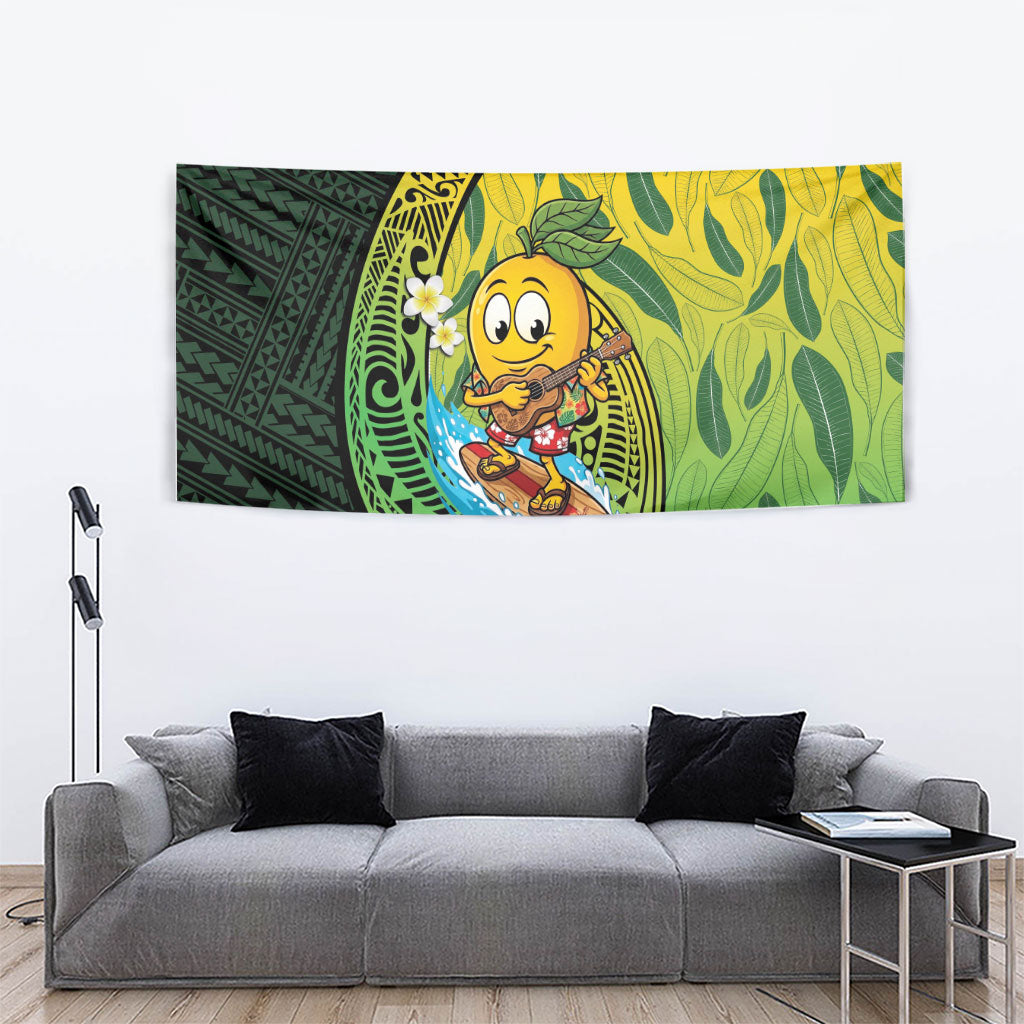 Hawaii Surfing Mango Tapestry Manako Polynesian Fish Hook