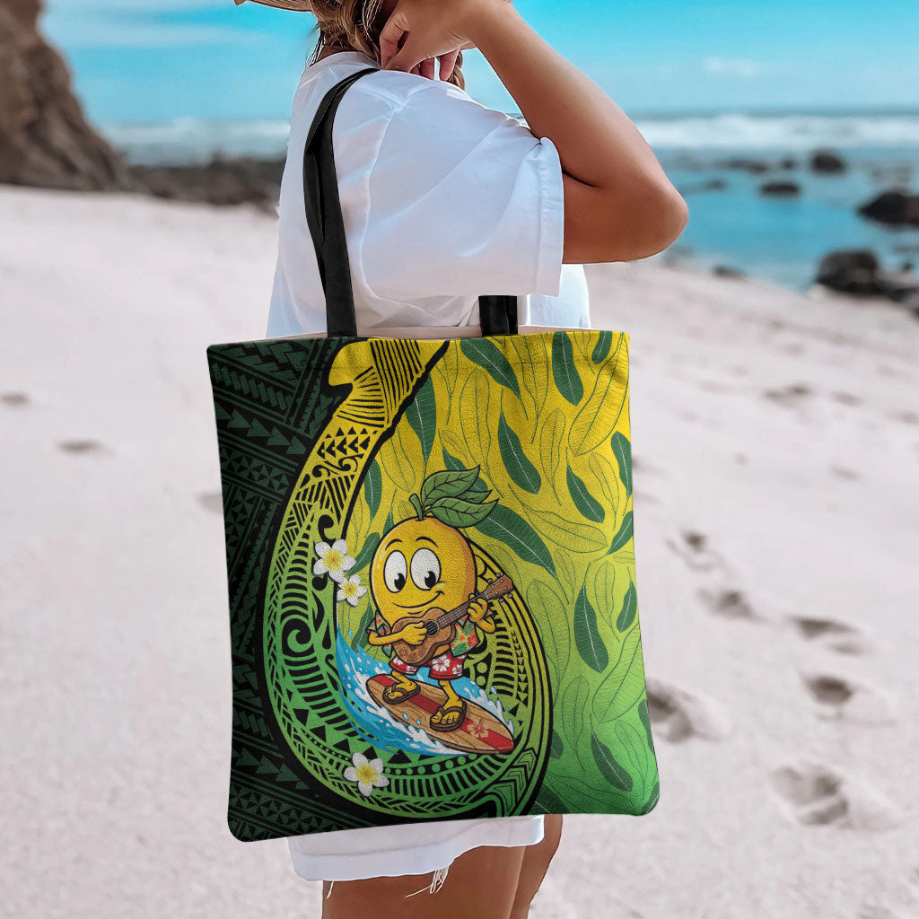 Hawaii Surfing Mango Tote Bag Manako Polynesian Fish Hook