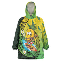 Hawaii Surfing Mango Wearable Blanket Hoodie Manako Polynesian Fish Hook