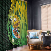 Hawaii Surfing Mango Window Curtain Manako Polynesian Fish Hook